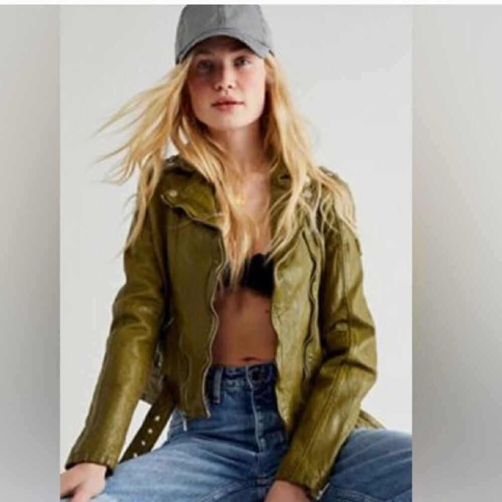 Free-people Women's Green and Khaki Jacket